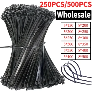Bulk Self-Locking Nylon Cable Ties 5x200mm 500mm Black