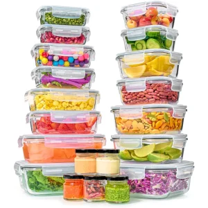 40pc Set Glass Food Storage Containers & Bowls