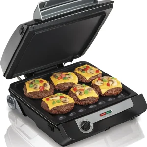 4-in-1 Indoor Grill & Electric Griddle Combo